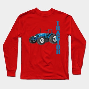 tractor blue toddler Long Sleeve T-Shirt